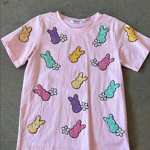 Colorful Bunny Sequin Kids T-Shirt